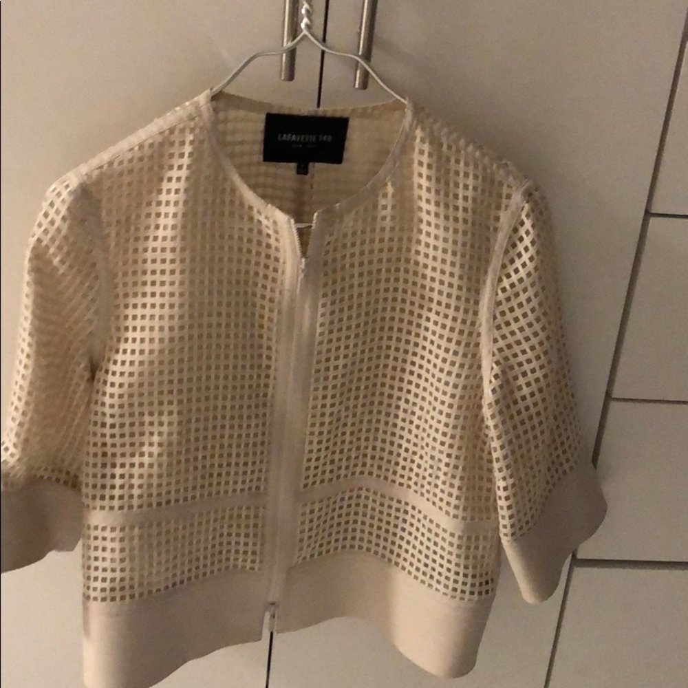 LEATHER JACKET BEIGE LAFAYETTE LABEL